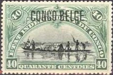 type 'Mols' typographic overprint 'CONGO BELGE'