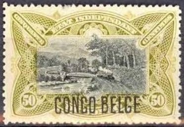 type 'Mols' typographic overprint 'CONGO BELGE'