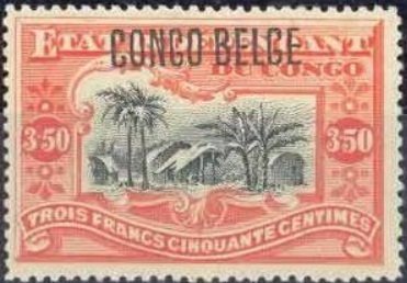 type 'Mols' typographic overprint 'CONGO BELGE'