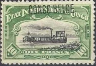 type 'Mols' typographic overprint 'CONGO BELGE'