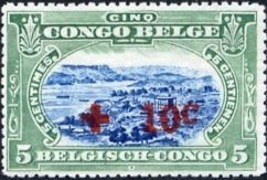 type 'Mols' bilingual stamps, overprint 'Red Cross', surchag