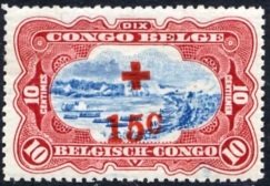 type 'Mols' bilingual stamps, overprint 'Red Cross', surchag