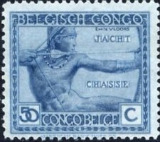 Stamp, type 'Vloors' indigenous hunter, Belgian Congo,  , Archery