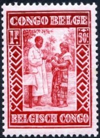 Stamp, The droplet milk, Dispensary service, Belgian Congo,  