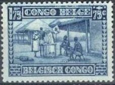 Stamp, The droplet milk, Convalescent area, Belgian Congo,  