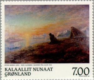 Stamp, Paintings, Greenland,  , Landscapes, Paintings, Art