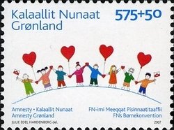 Stamp, Amnesty Children's Convention, Greenland,  , Charity, Children
