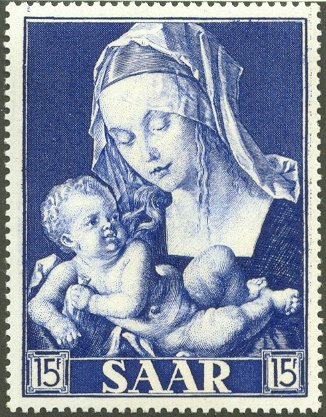 Dürer: "Madonna with pear slice"