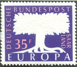Stamp, Tree, Germany, Saarland,  , C.E.P.T.