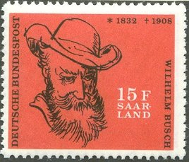 Stamp, Wilhelm Busch, Germany, Saarland,  