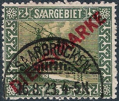 Stamp of 1922 overloaded DIENSTMARKE