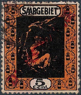 Stamp of 1922 overloaded DIENSTMARKE