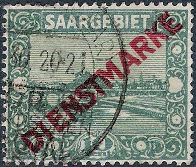 Stamp of 1922 overloaded DIENSTMARKE