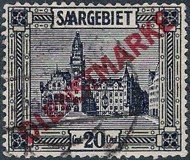 Stamp of 1922 overloaded DIENSTMARKE