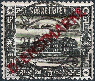 Stamp of 1922 overloaded DIENSTMARKE