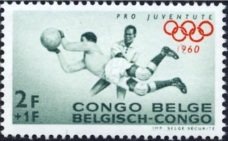 Stamp, Olympic Games of Rome, Belgian Congo,  , Sport, Olympic Games, Football (Soccer)