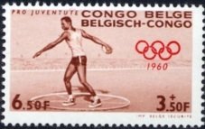 Stamp, Olympic Games of Rome, Belgian Congo,  , Olympic Games