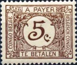 Stamp, Figure in white circle, Belgian Congo,  