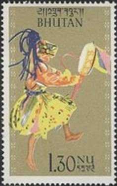 Stamp, Dancer of the Tse-Chu-Festival, Bhutan,  , Dance