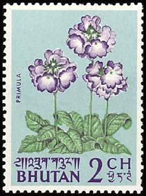 Stamp, Primrose, Bhutan,  , Flowers