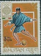 Stamp, Soccer, Bhutan,  , Olympic Games, Football (Soccer)