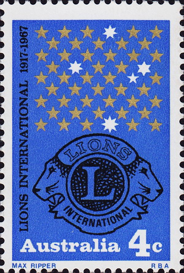 Emblem of the LIONS Club, "Southern Cross" above