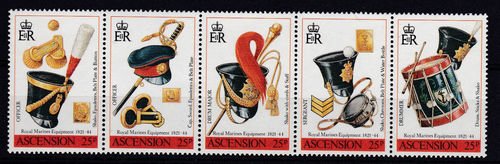 Se-tenant, Strip of 5, Ascension Island,  , Military Forces