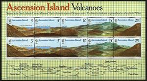 Souvenir Sheet, 2 Each Nos 230-234, Ascension Island,  , Volcanos