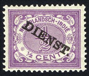 Stamp, Regular Issues of 1883-1909 overprinted (Dienst), Netherlands East Indies,  , Numbers