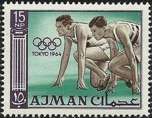 Stamp, Running, Ajman,  , Sport, Olympic Games, Running