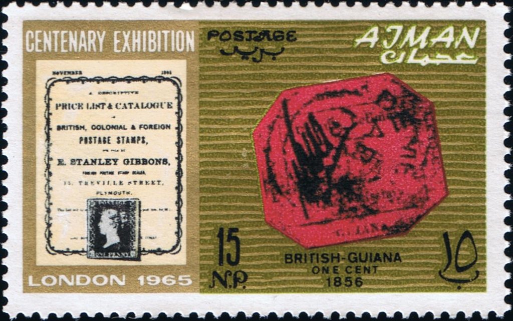 Stamp of British Guiana; Gibbons catalogue of 1865