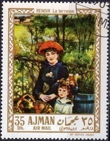 Stamp, La terrasse, by Renoir, Ajman,  , Paintings