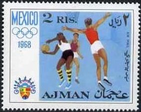 Stamp, Basketball, Ajman,  , Basketball, Olympic Games
