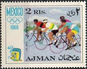 Stamp, Cycling, Ajman,  , Olympic Games, Cycling