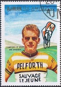 Stamp, Johannes Adrianus "Jan" Janssen (*1940), Netherlands, Ajman,  , Cycling