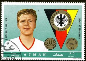 Stamp, Helmut Haller (1939-2012), Midfielder, Ajman,  , Football (Soccer)