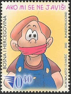 Stamp, Young Philatelists - Animated Characters, Bosnia and Herzegovina,  