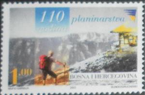 Stamp, 110 Years of Mountaineering in BIH, Bosnia and Herzegovina,  