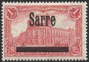Stamp, overloaded SARRE, Germany, Saarland,  