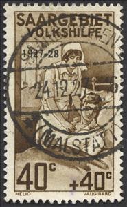 Stamp, Stamp of 1926 overloaded, Germany, Saarland,  