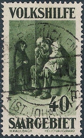 Stamp, The need, poverty & neglect, Germany, Saarland,  