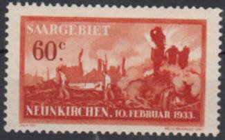 Stamp, Scene of the disaster, Germany, Saarland,  