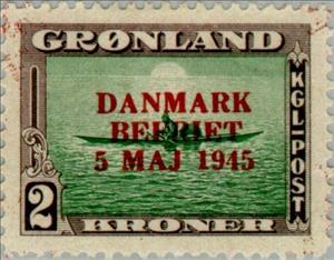 Stamp, Liberation of Denmark, Greenland,  , Ships, Vehicles