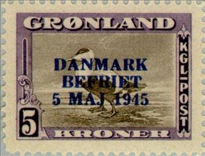 Stamp, Eider Duck (Somateria mollissima), Greenland,  , Birds, Animals (Fauna)