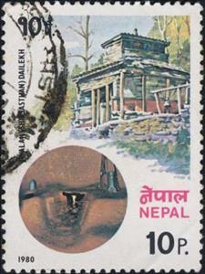 Stamp, Views- Jwalaji Temple, Nepal,  