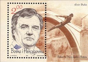 Souvenir Sheet, Jumping of Old Bridge, Bosnia and Herzegovina,  , Bridges