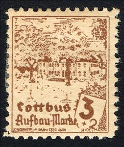Stamp, Wiederaufbau in Cottbus, Germany, Local Post,  