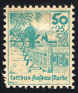 Stamp, Wiederaufbau in Cottbus, Germany, Local Post,  