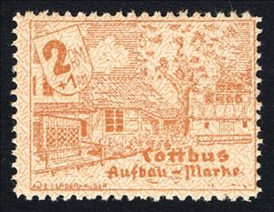 Stamp, Wiederaufbau in Cottbus, Germany, Local Post,  