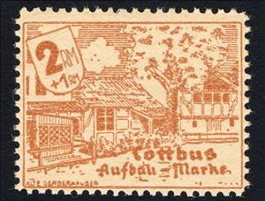 Stamp, Wiederaufbau in Cottbus, Germany, Local Post,  